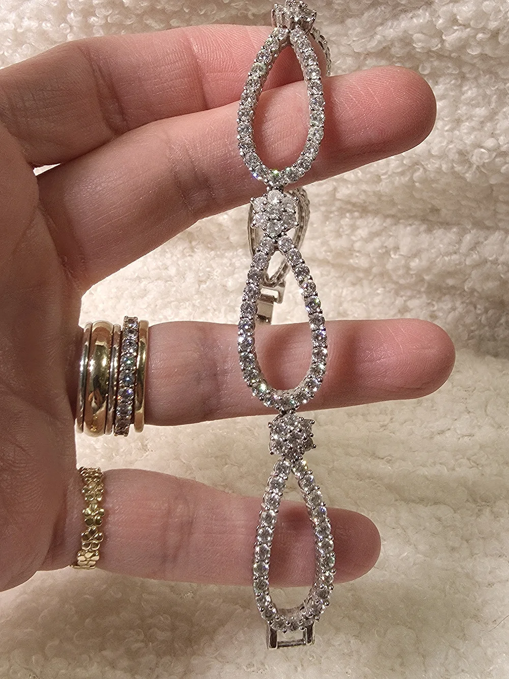 Elegant Silver-Tone Crystal Bracelet
